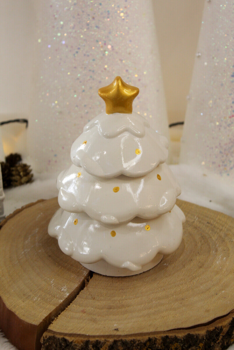 White Xmas Tree – Με 2 Κεριά