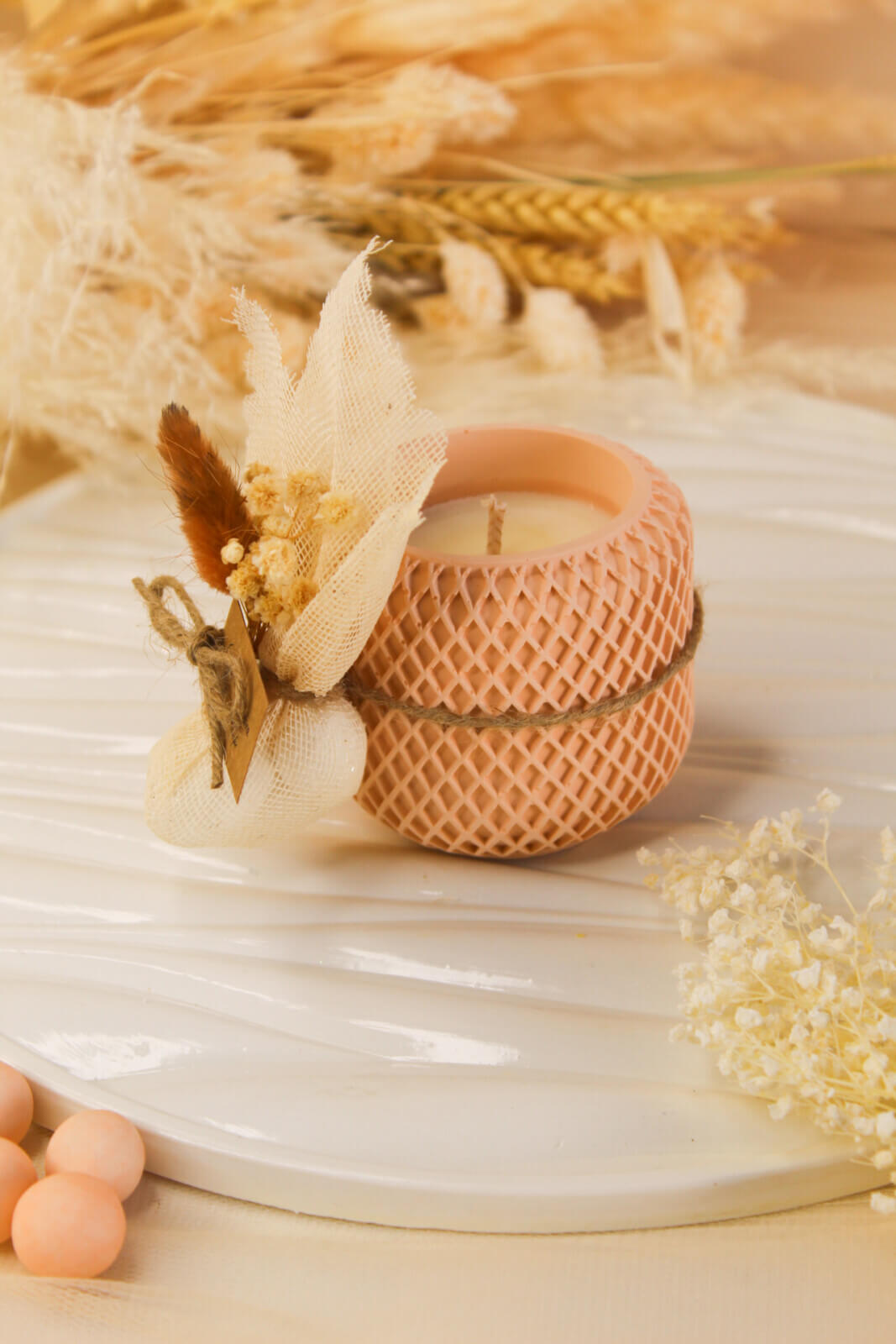 Μπομπονιέρα Γάμου – Βάπτισης Κερί Σε Βαζάκι