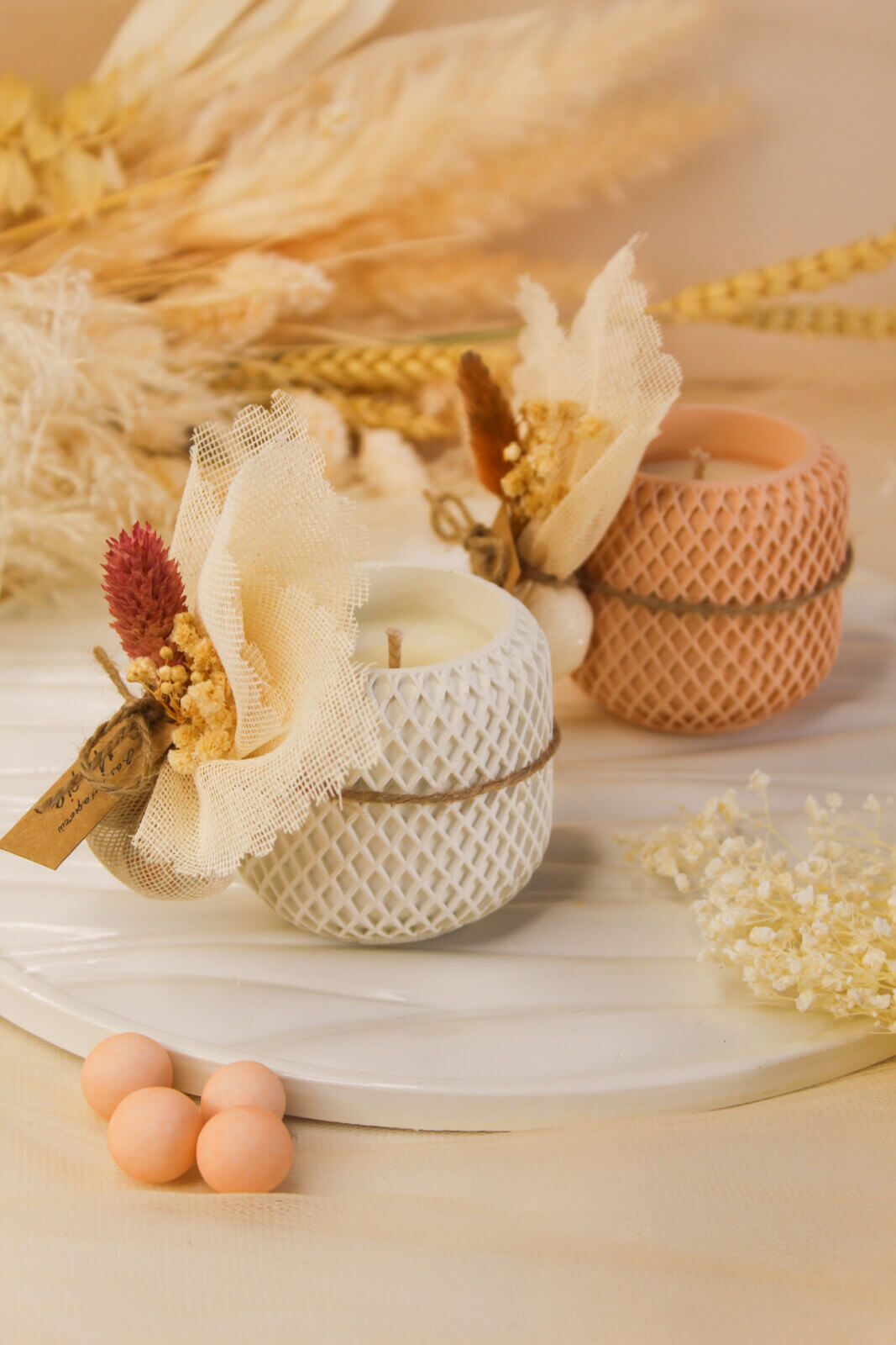 Μπομπονιέρα Γάμου – Βάπτισης Κερί Σε Βαζάκι