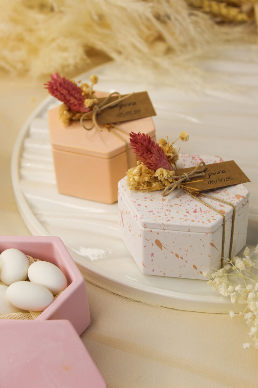 Μπομπονιέρα Γάμου & Βάπτισης Εξάγωνη Μπιζουτιέρα