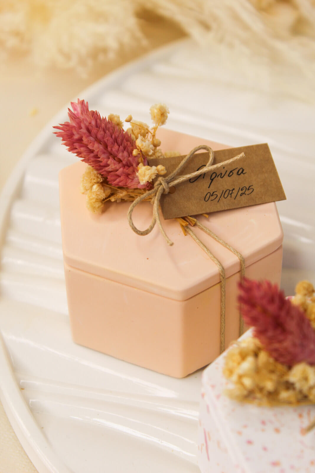 Μπομπονιέρα Γάμου & Βάπτισης Εξάγωνη Μπιζουτιέρα