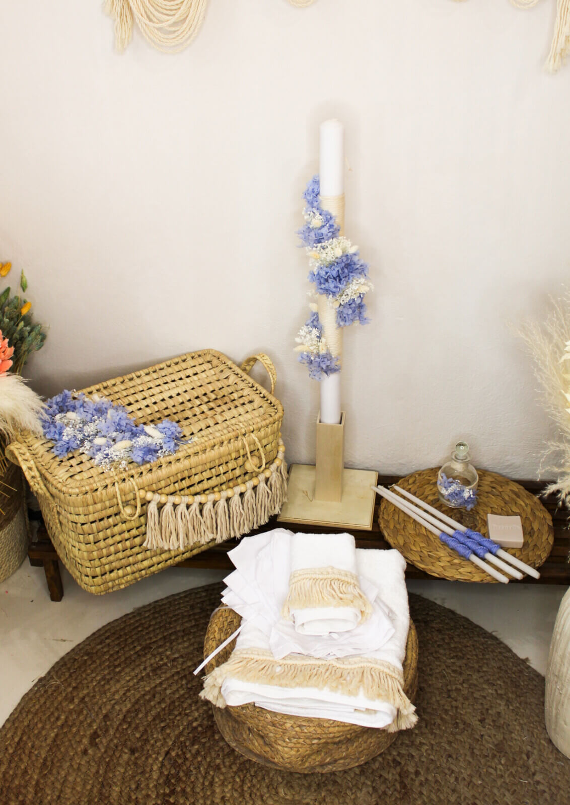 Σετ Νονού Με Ψάθινο Μπαούλο