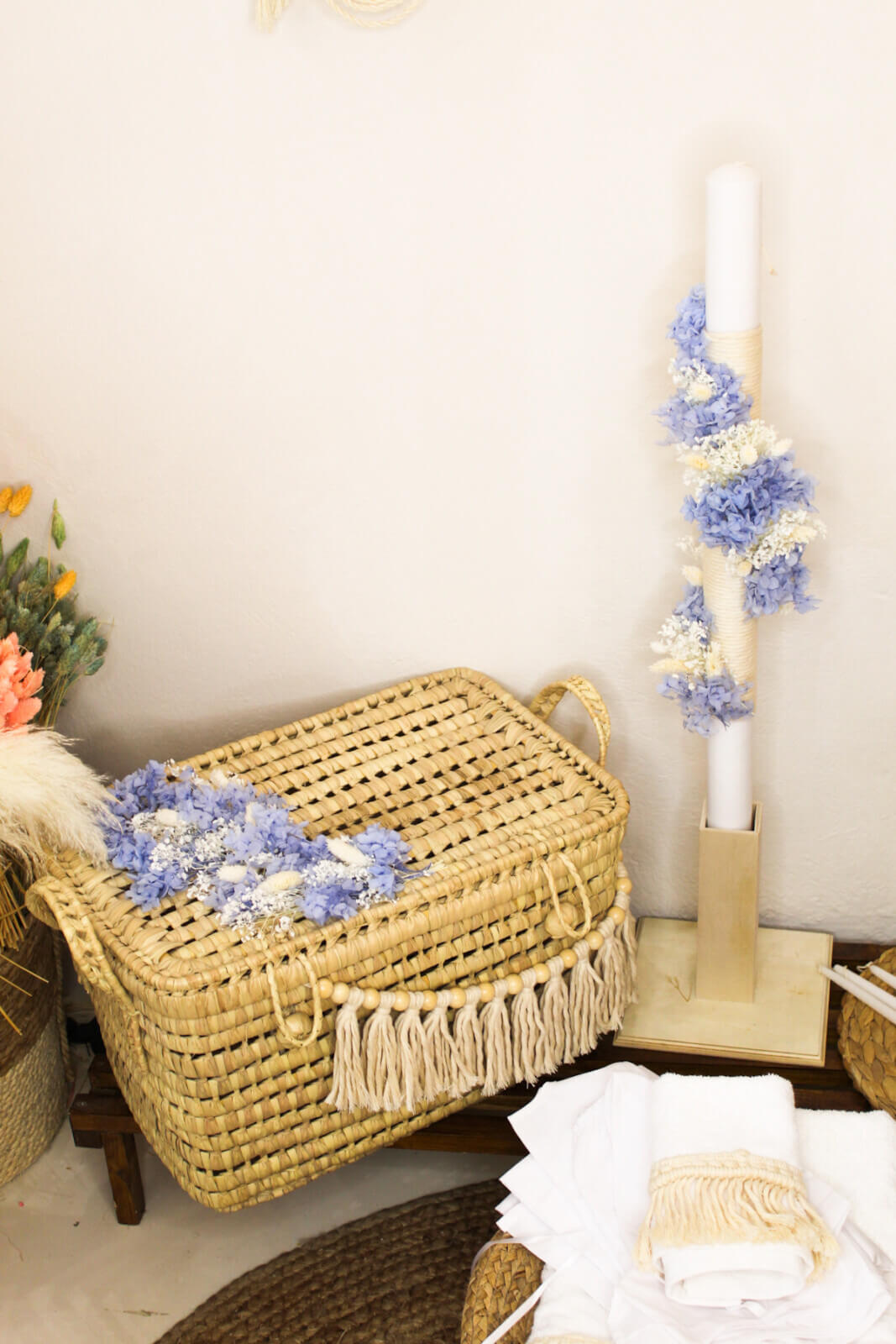 Σετ Νονού Με Ψάθινο Μπαούλο